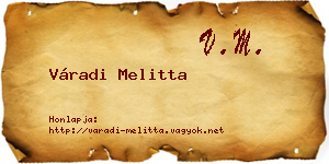 Váradi Melitta névjegykártya